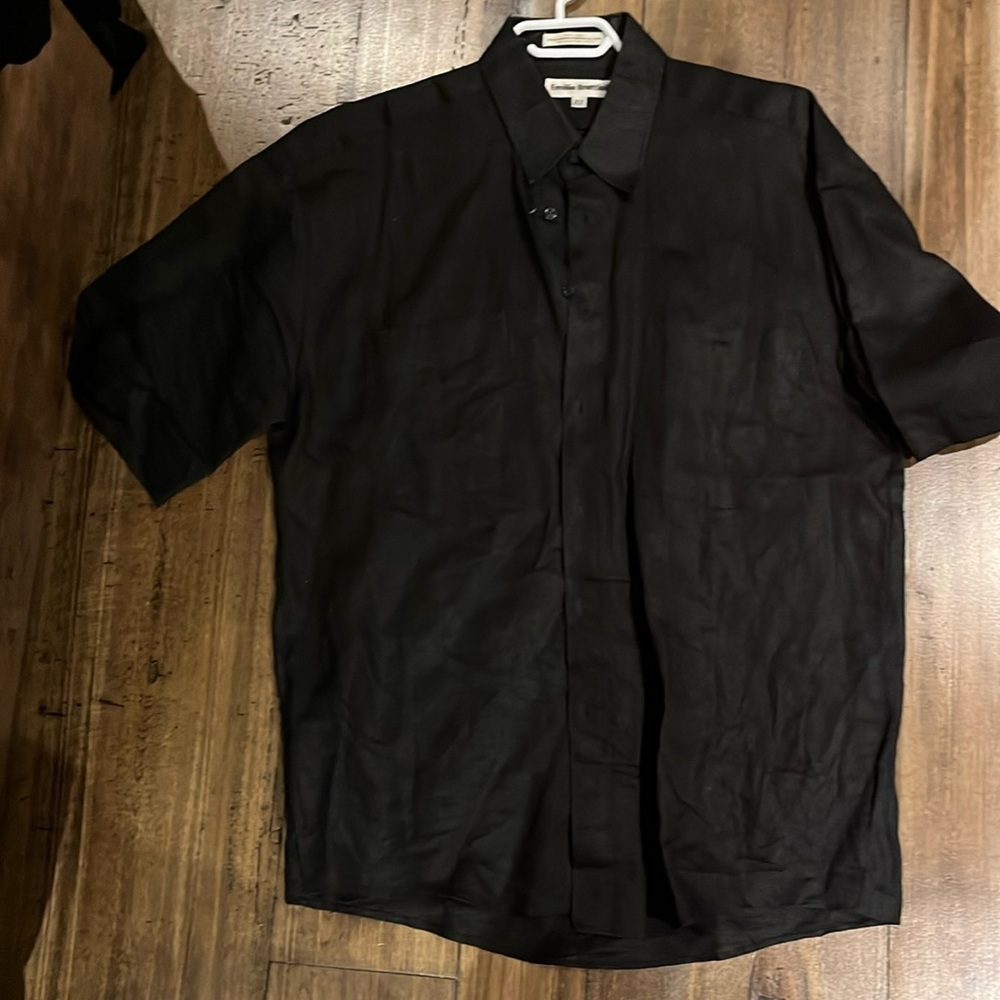 black linen mens shirt